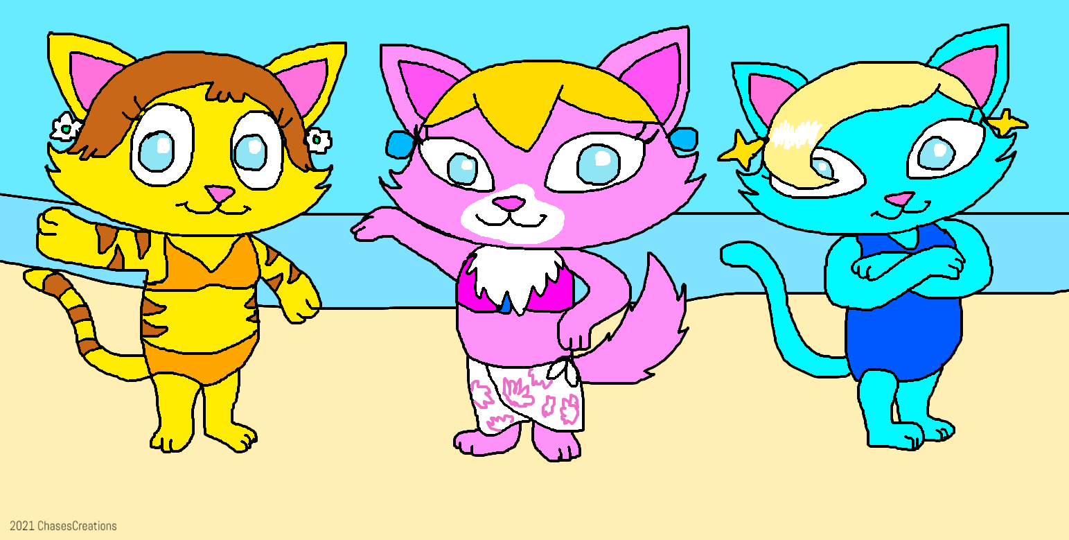 Beach Cat Princesses by ChasesCreations on DeviantArt