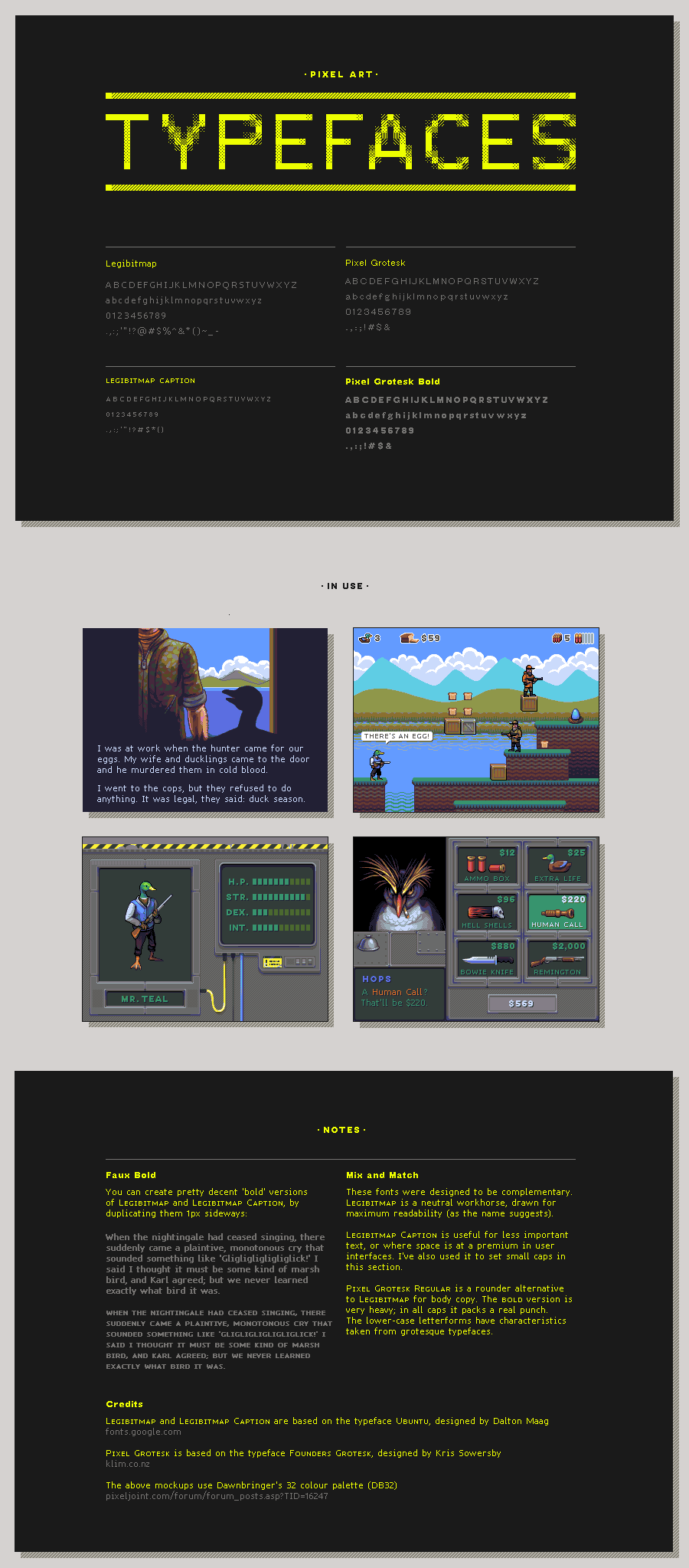 Pixel typefaces by PixellerJeremy on DeviantArt