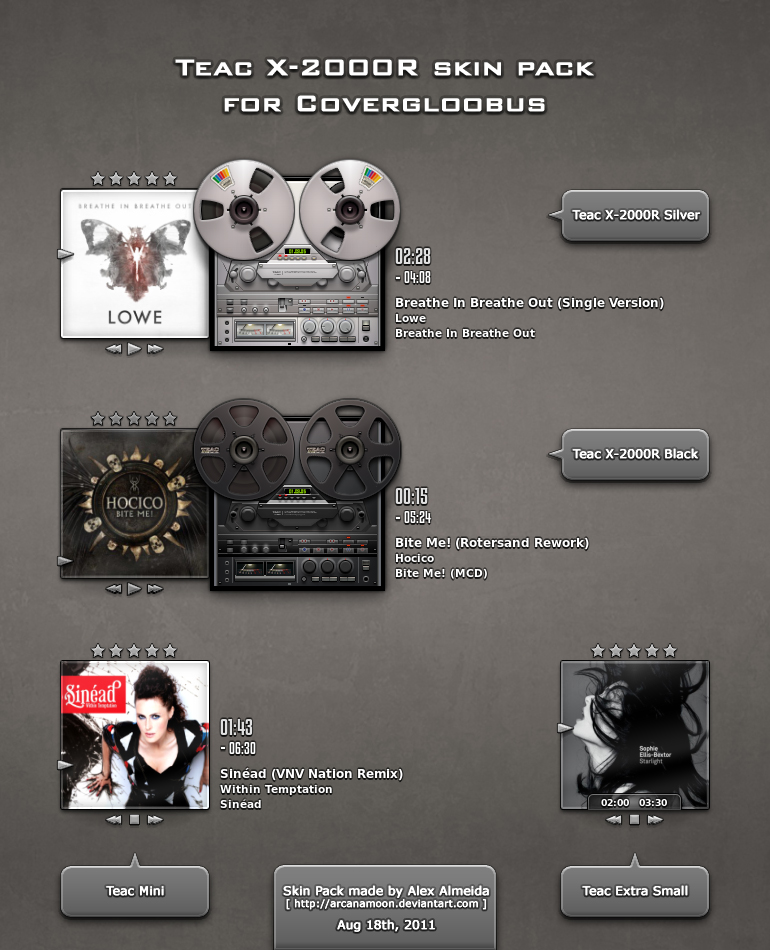 Teac pack for Covergloobus by arcanamoon