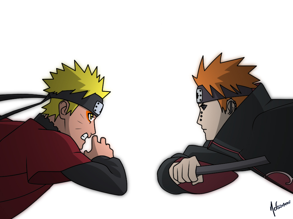 Desenho Naruto vs Pain by llucass on DeviantArt