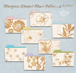 woodgrain stamped flower folders v2