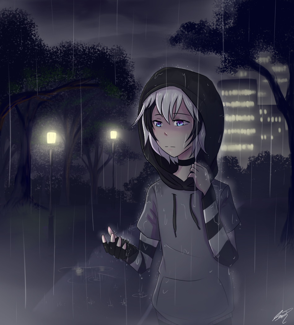 Walking under the rain - Kuroshiro (oc) by TsukiDaichi on DeviantArt