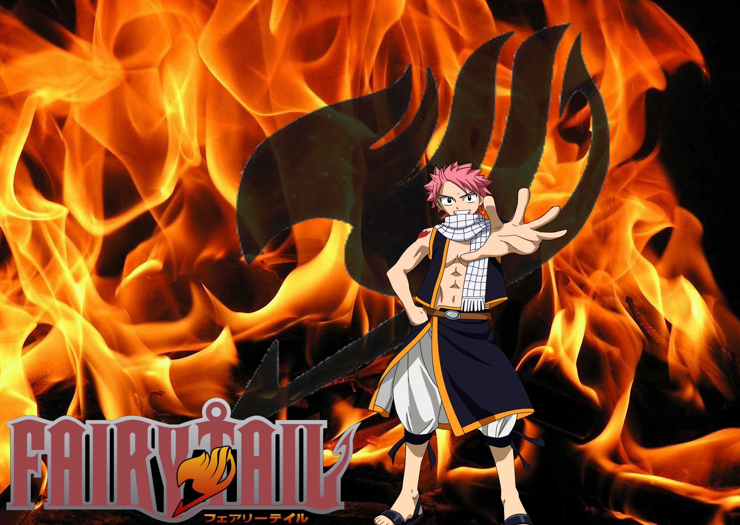 Fairy Tail Natsu Dragneel with Fire Sticker - Free PNG Download