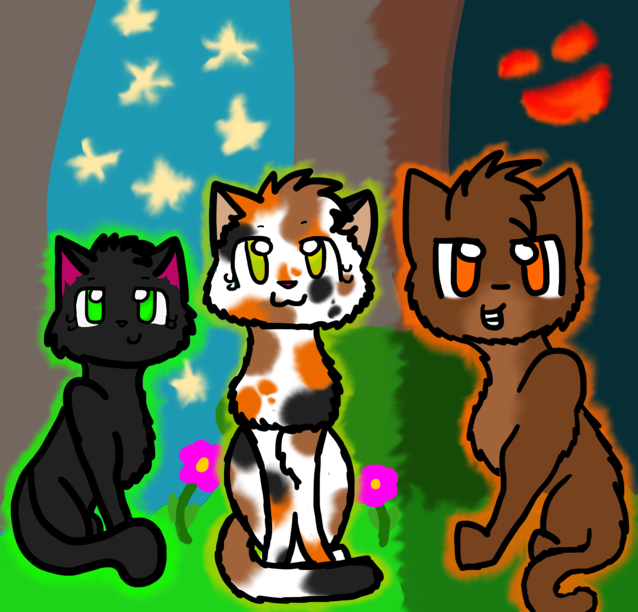 Three best friends by Ask----Hollyleaf on DeviantArt