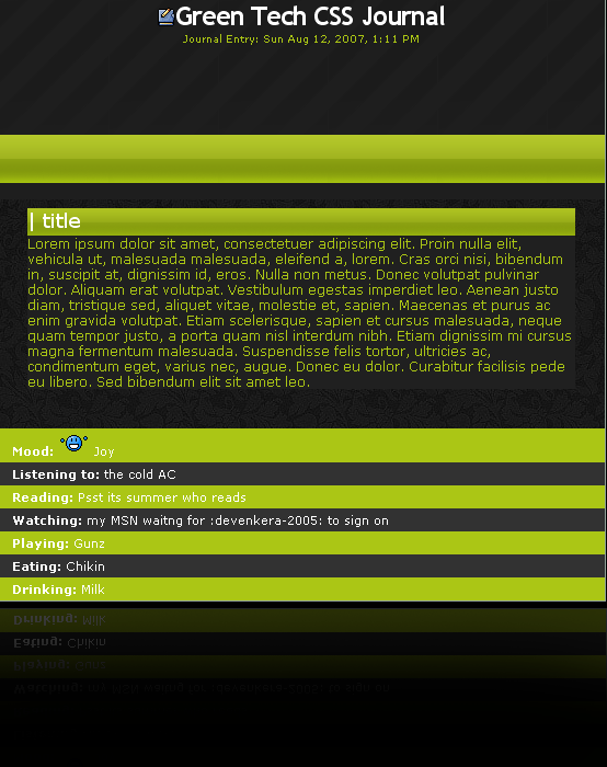 FREE Green tech Journal CSS