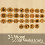 34 Wood Social Media Icons