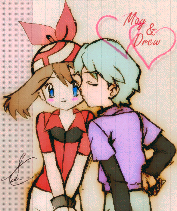 So in LOVE - May and Drew [Pokemon] by SidselC on DeviantArt