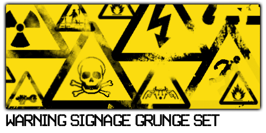 Warning Signage Grunge Set