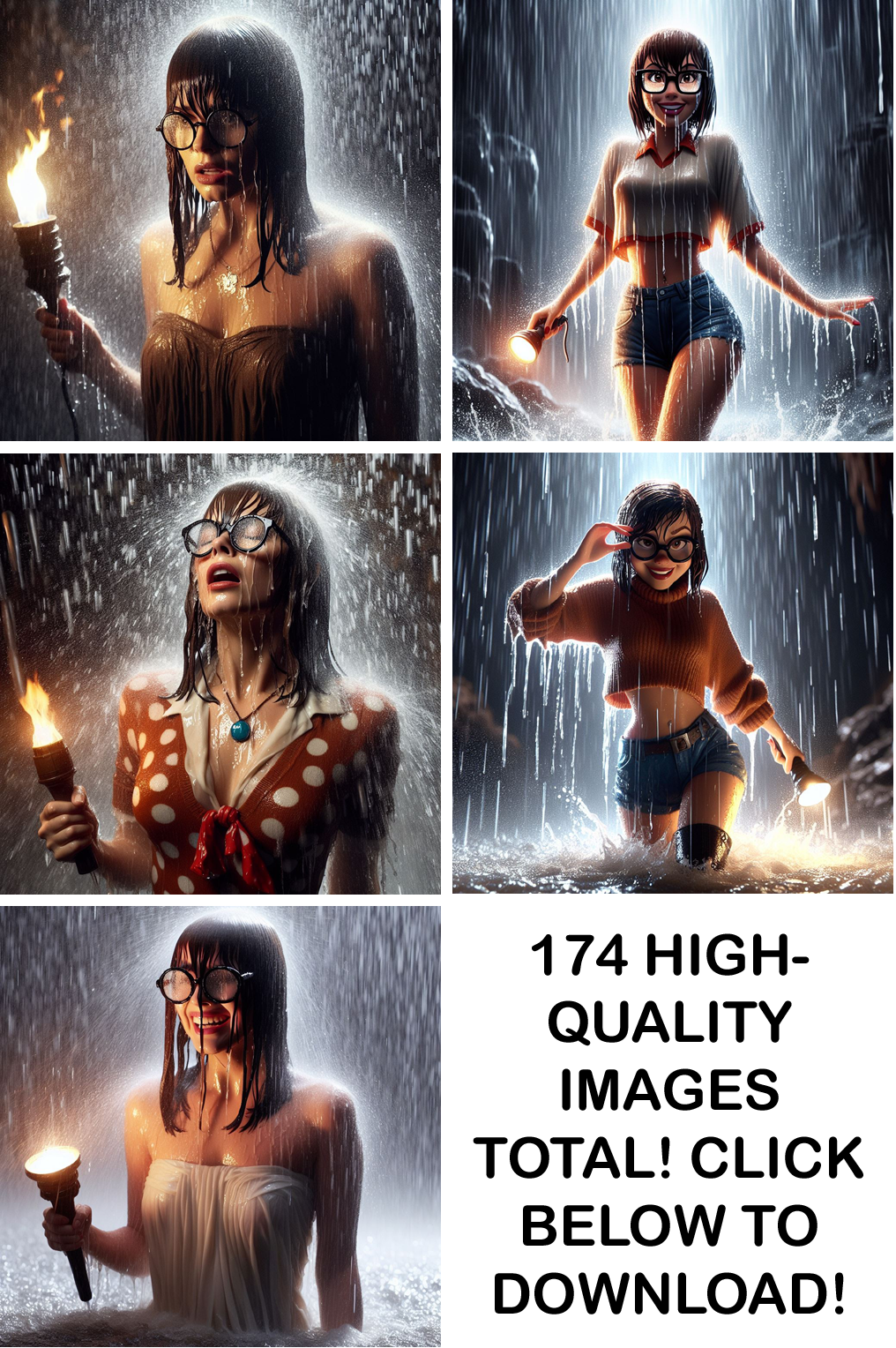 Velma Dinkley Soaked In A Cave (174 Images Pack)