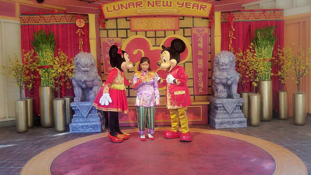 I meet Lunar New Year Mickey and Minnie Mouse 2024