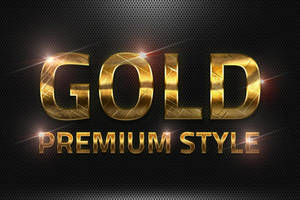 Premium golden Photoshop text styles