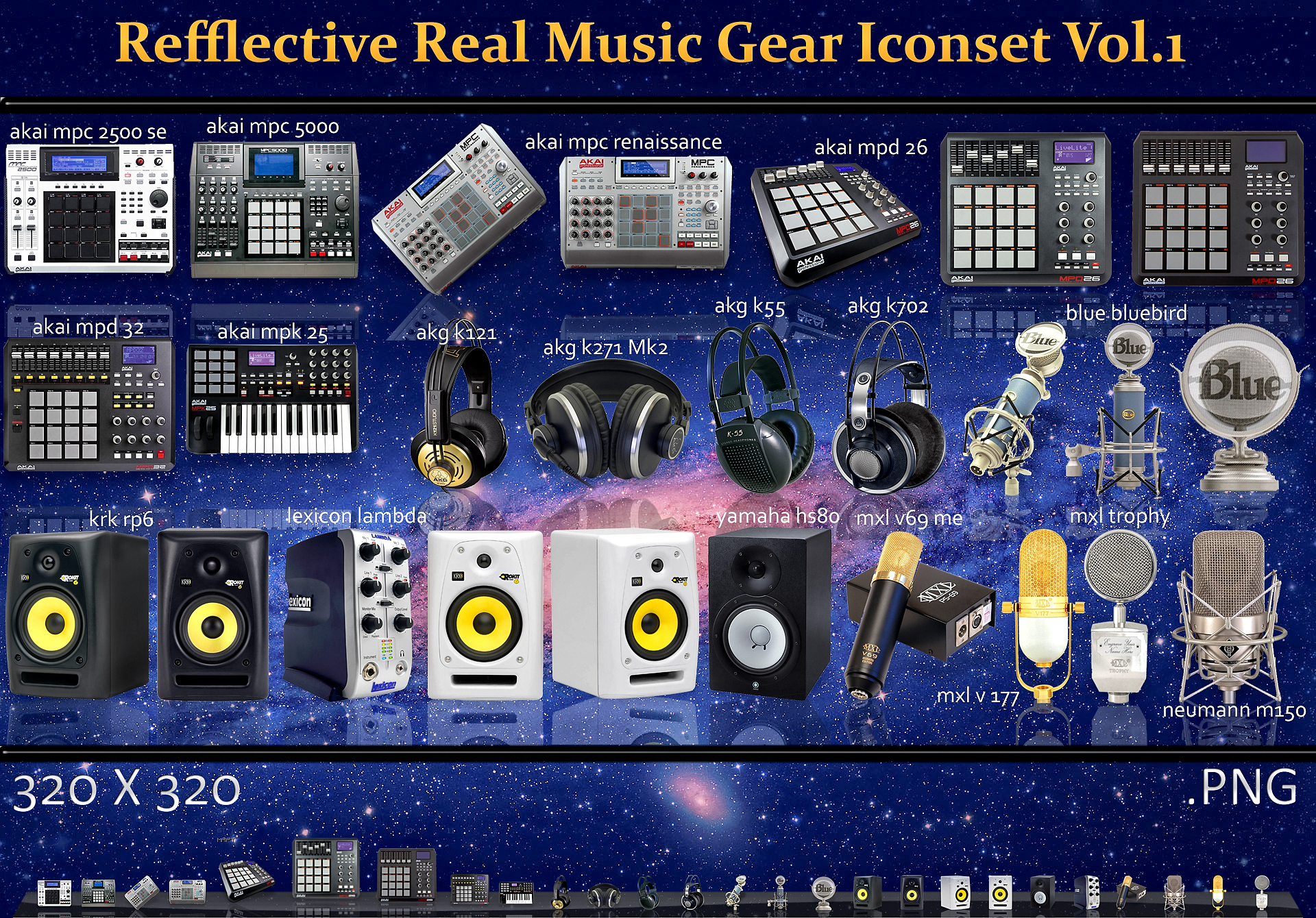 Refflective Real Music Gear Iconset Vol.1 by Dizntart on DeviantArt