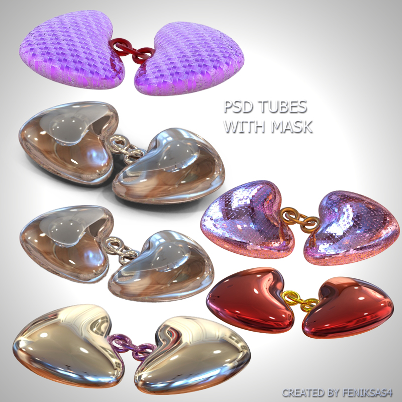 psd heart tubes with mask