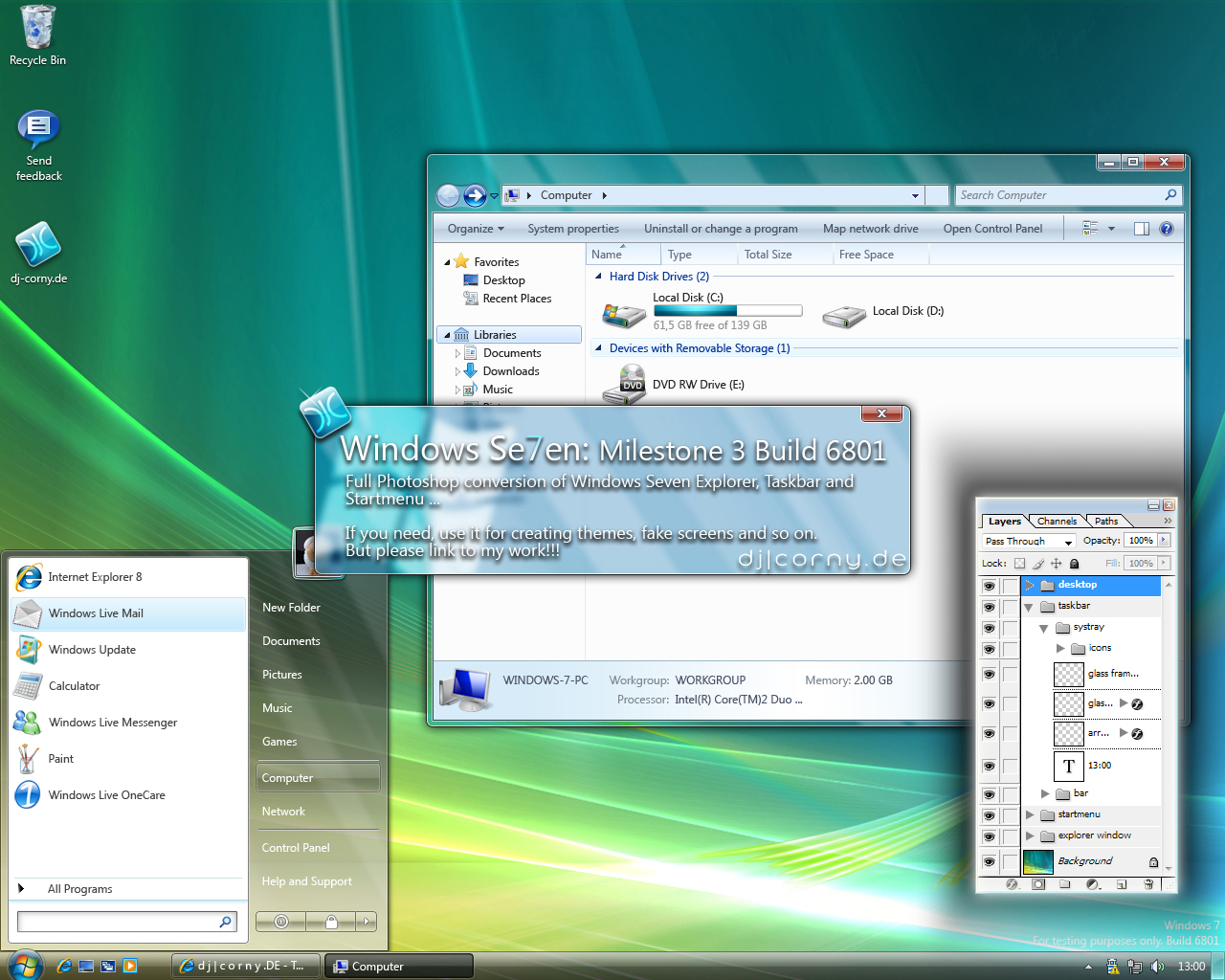 Windows Seven M3 6801 PSD