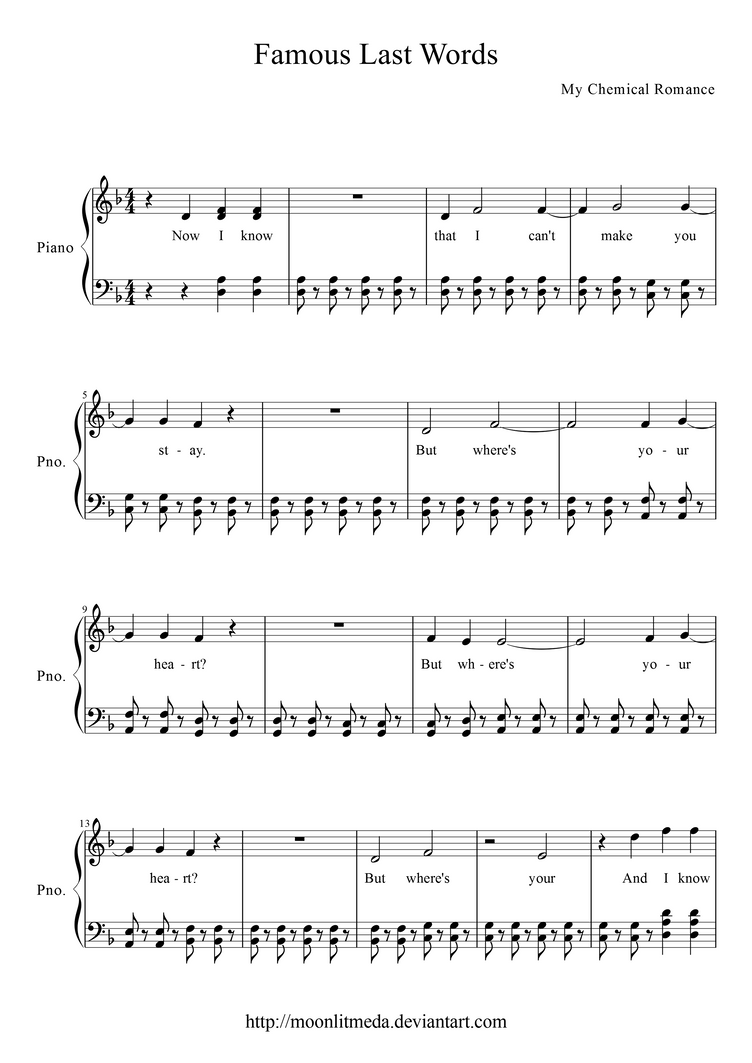 Famous last words перевод. Ноты на пианино my chemical romance. my chemical romance ноты. my chemical romance - famous last words ноты. my chemical romance cancer ноты.