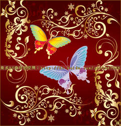 butterfly Flowers vector brush