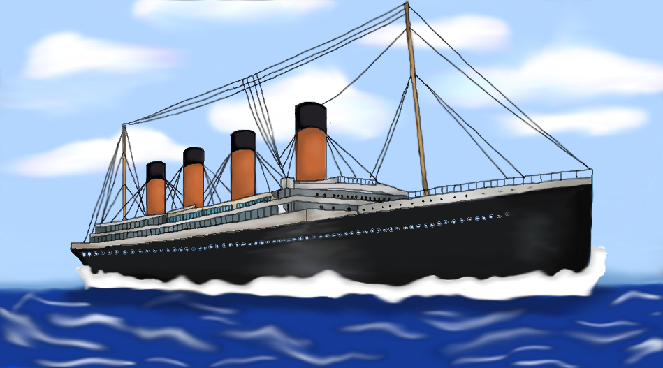 Dibujo del Titanic (era un proyecto para clase) by KinseySleender on