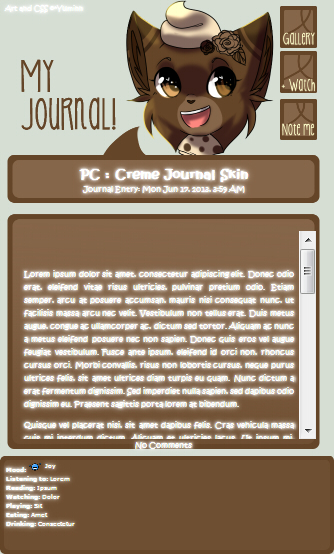 .: PC : Creme Journal Skin :.