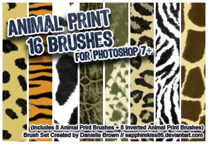 16 Animal Print Brushes