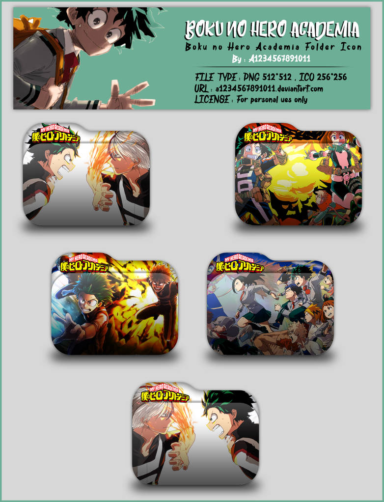 Boku no Hero Academia Folder Icon by A1234567891011 on DeviantArt