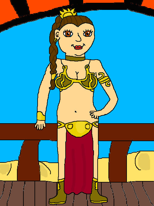 slave leia on sail barge