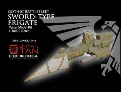 Gothic Battlefleet -Sword-Class Frigate Papercraft
