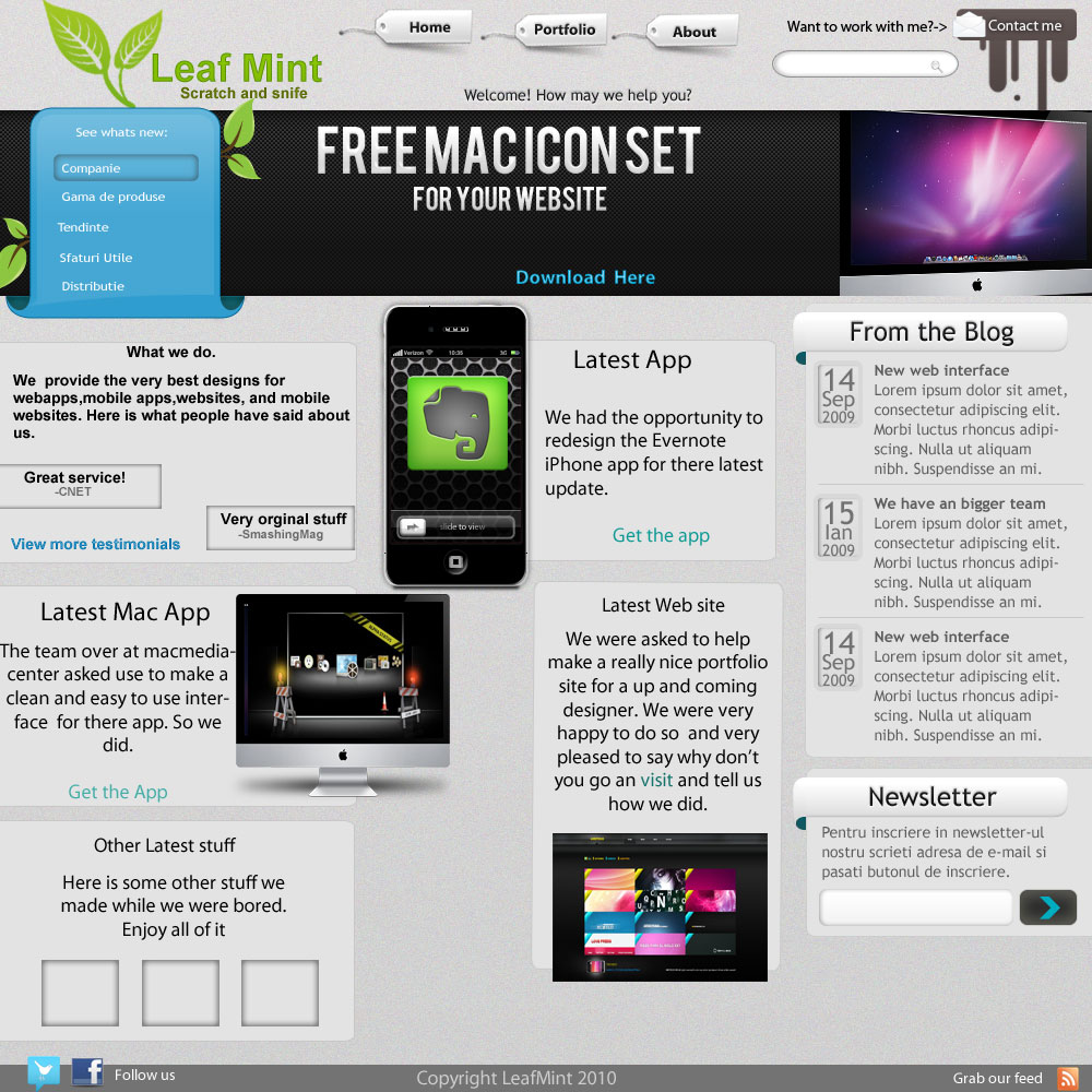 Creamy dev site concept psd by TheGraphicGeek