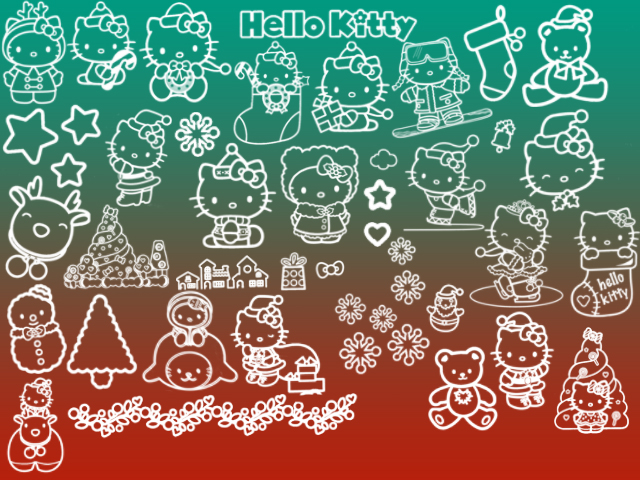 Hello Kitty Christmas Brushes