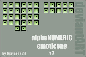 alphaNUMERIC emoticons v 2