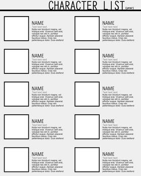 Template: Character List type A