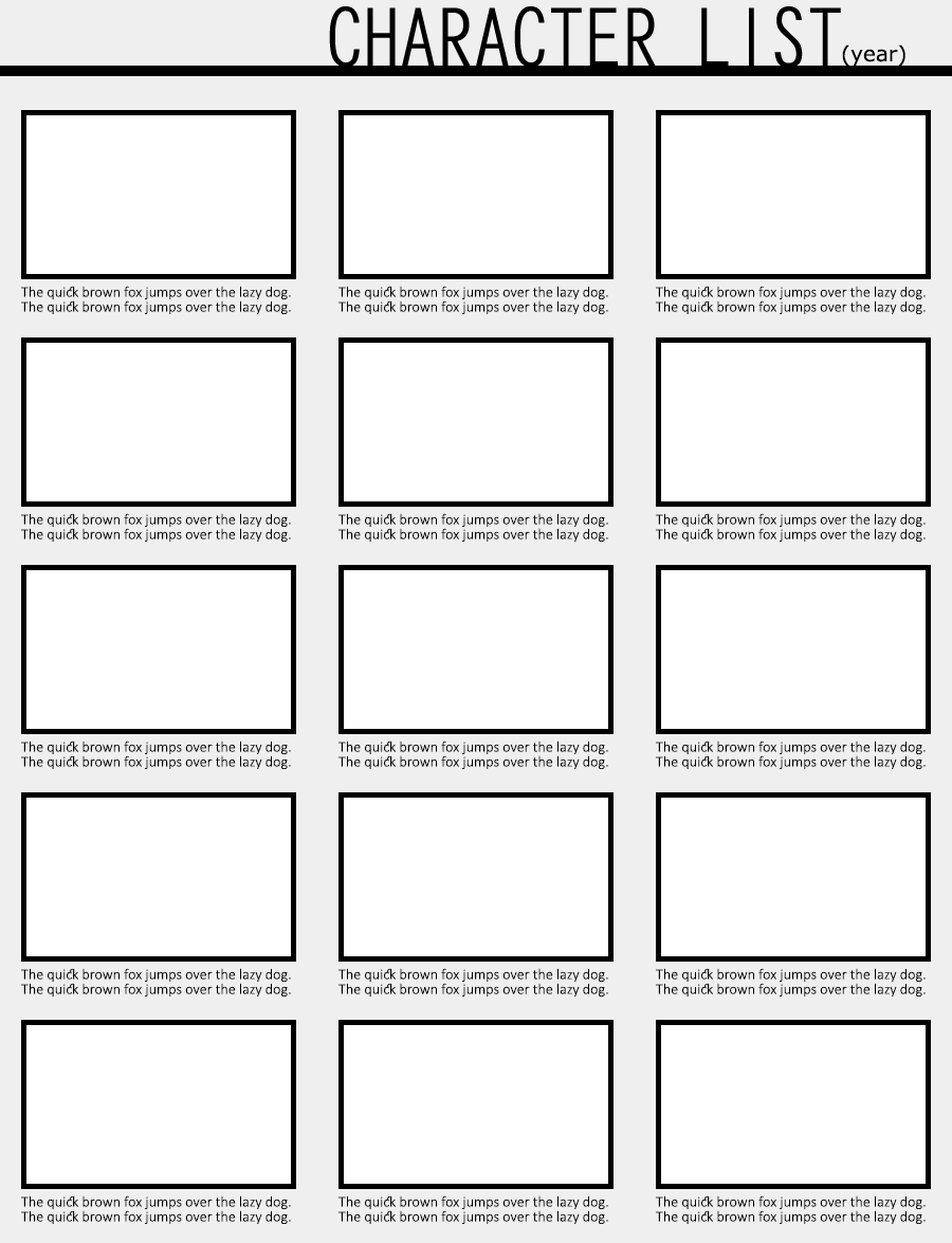 Template Character List type B by shotafied on DeviantArt