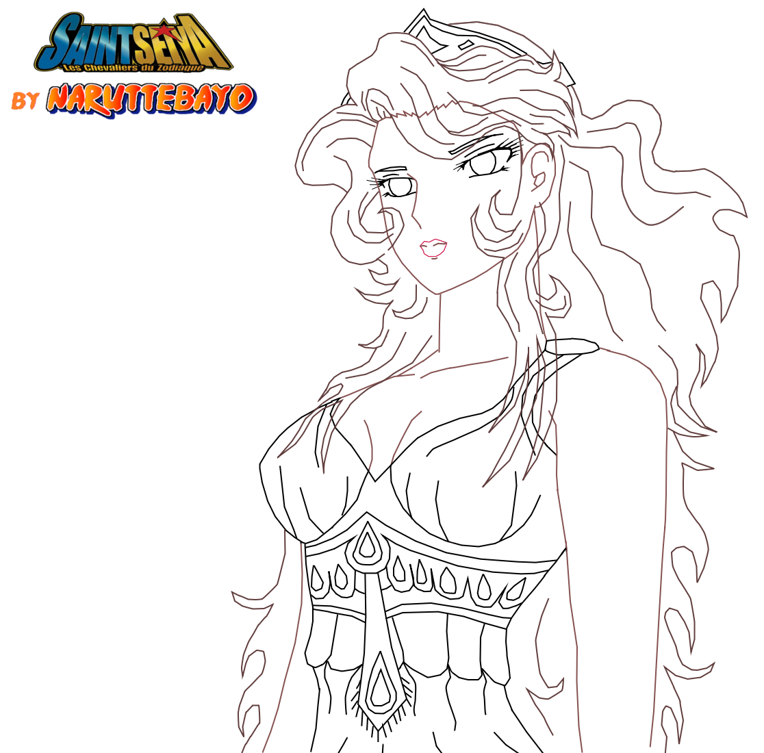 lineart buste hera by Narutto67 on DeviantArt