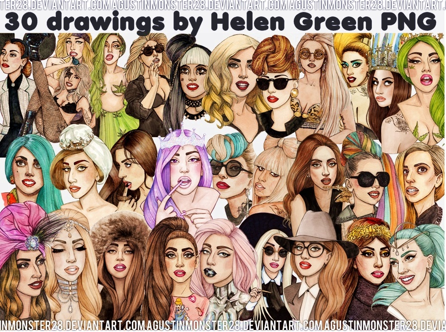 30 drawings by Helen Green PNG