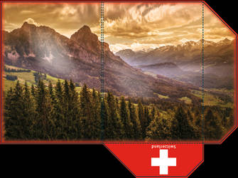 Swiss mountains A4 folder - print ready