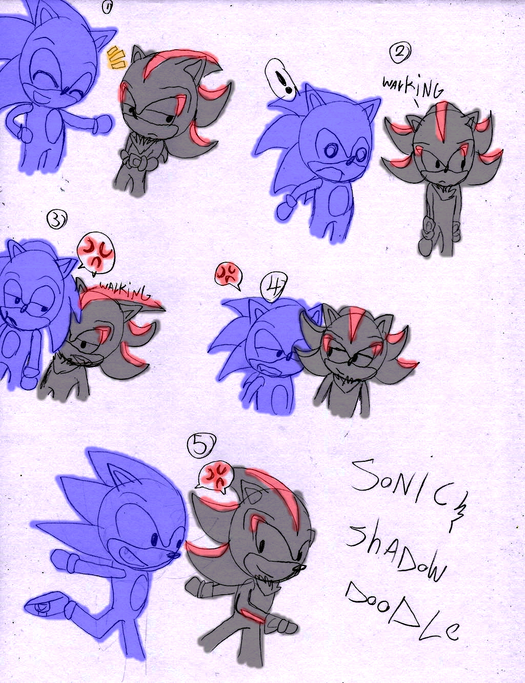 sonic and shadow doodle by kurithewolfe on DeviantArt