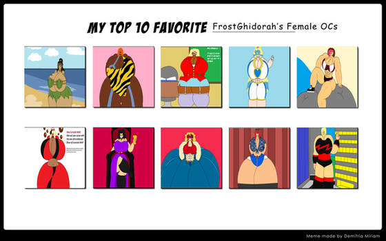 My top 10 favorite FrostGhidorah female OCs (Old)