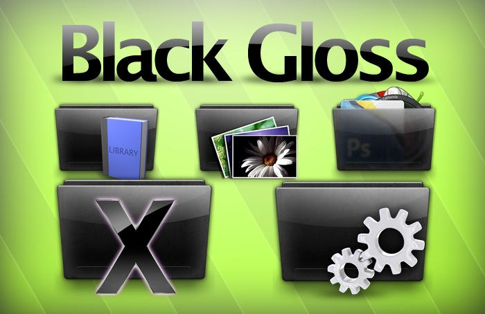 Black Glossy Icon Set