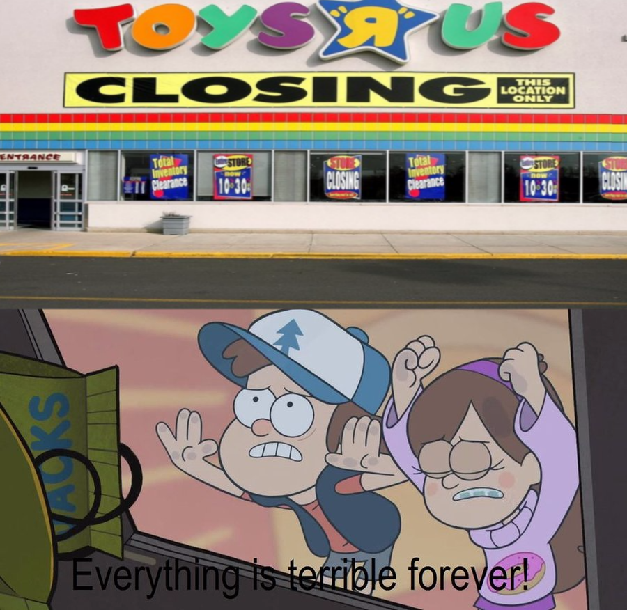 Dipper And Mabel React to Toys R Us closing by TheCartoonWizard on