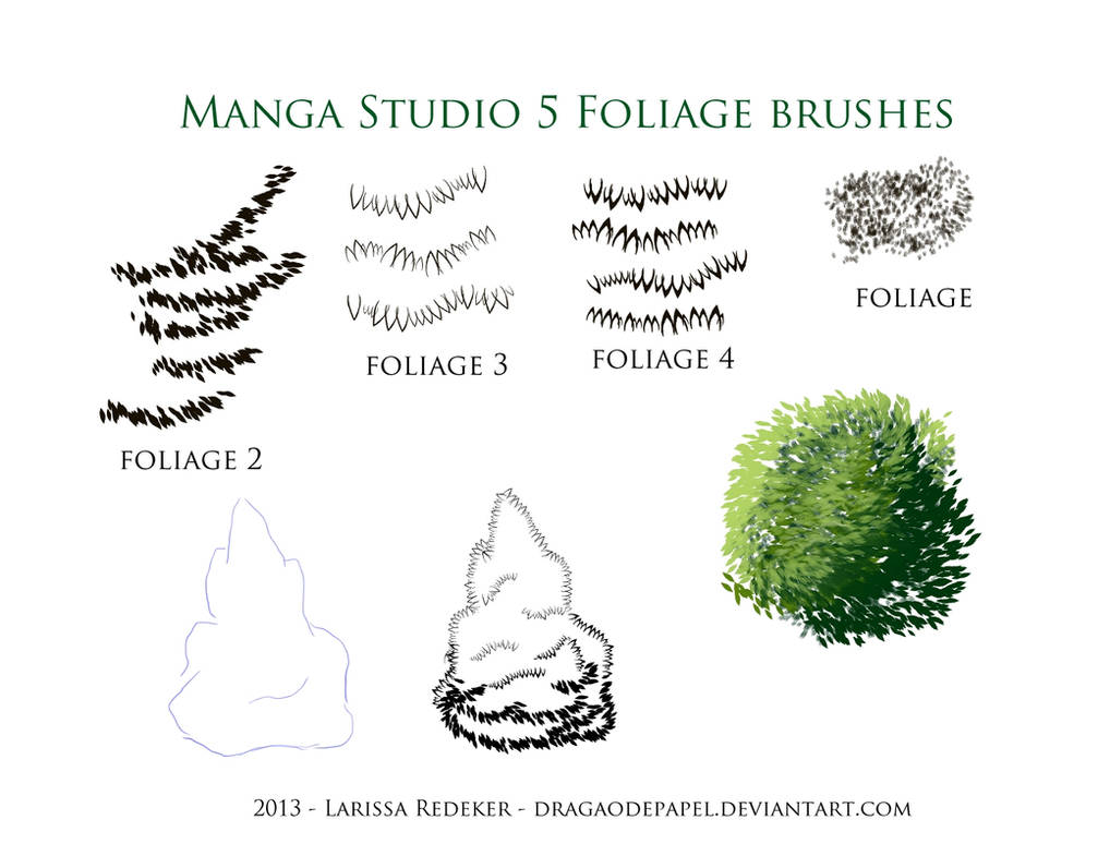 Foliage Brushes for Manga Studio 5 by dragaodepapel on DeviantArt