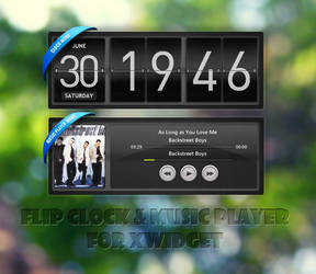 Flip Clock + Music Player for XWidget