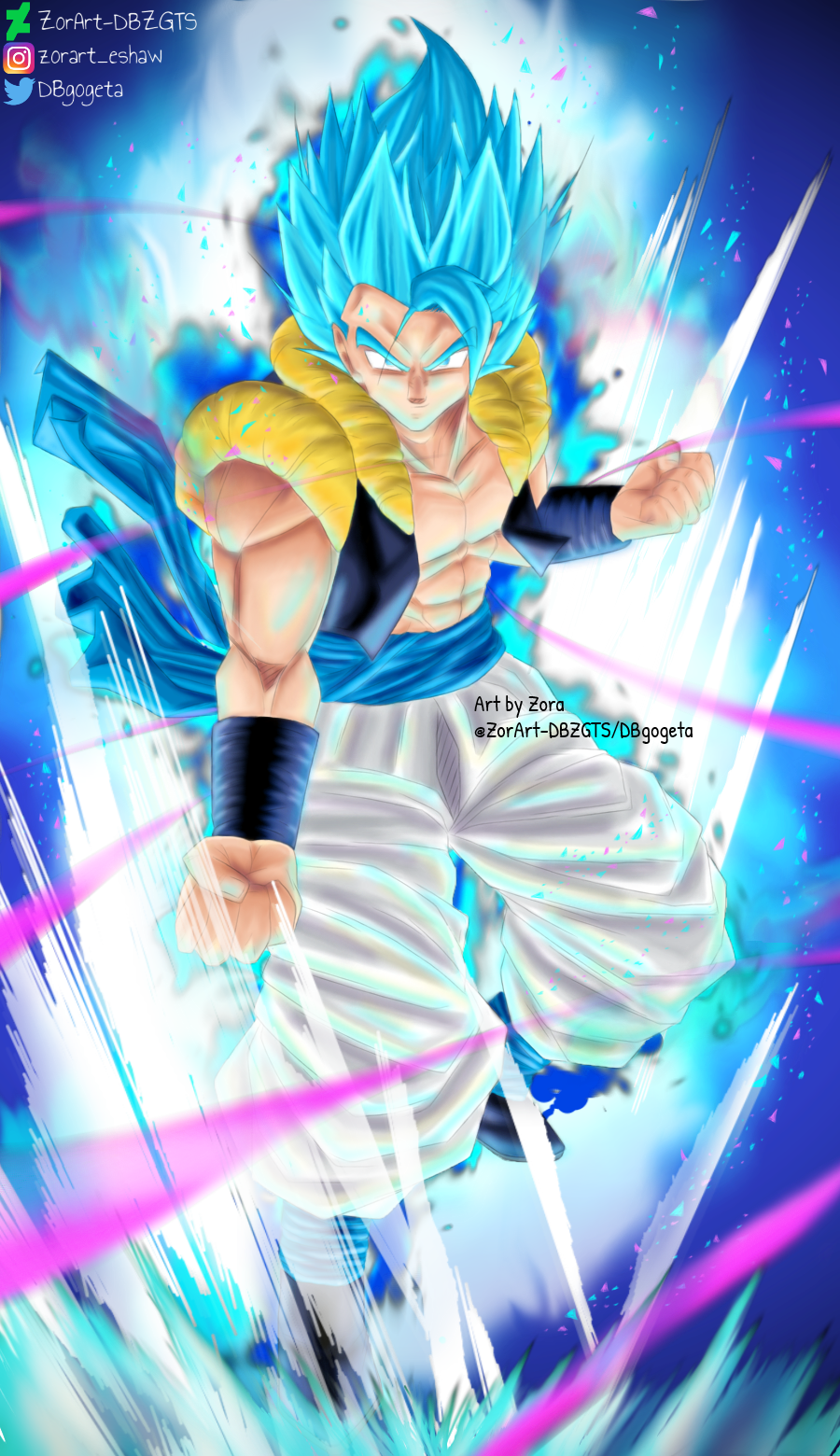 Gogeta Blue Re Draw Re Design Full Painting By Zorart Dbzgts On Deviantart