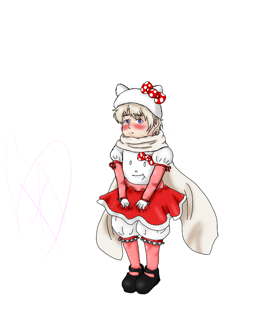 chibi russia in a hello kitty costume