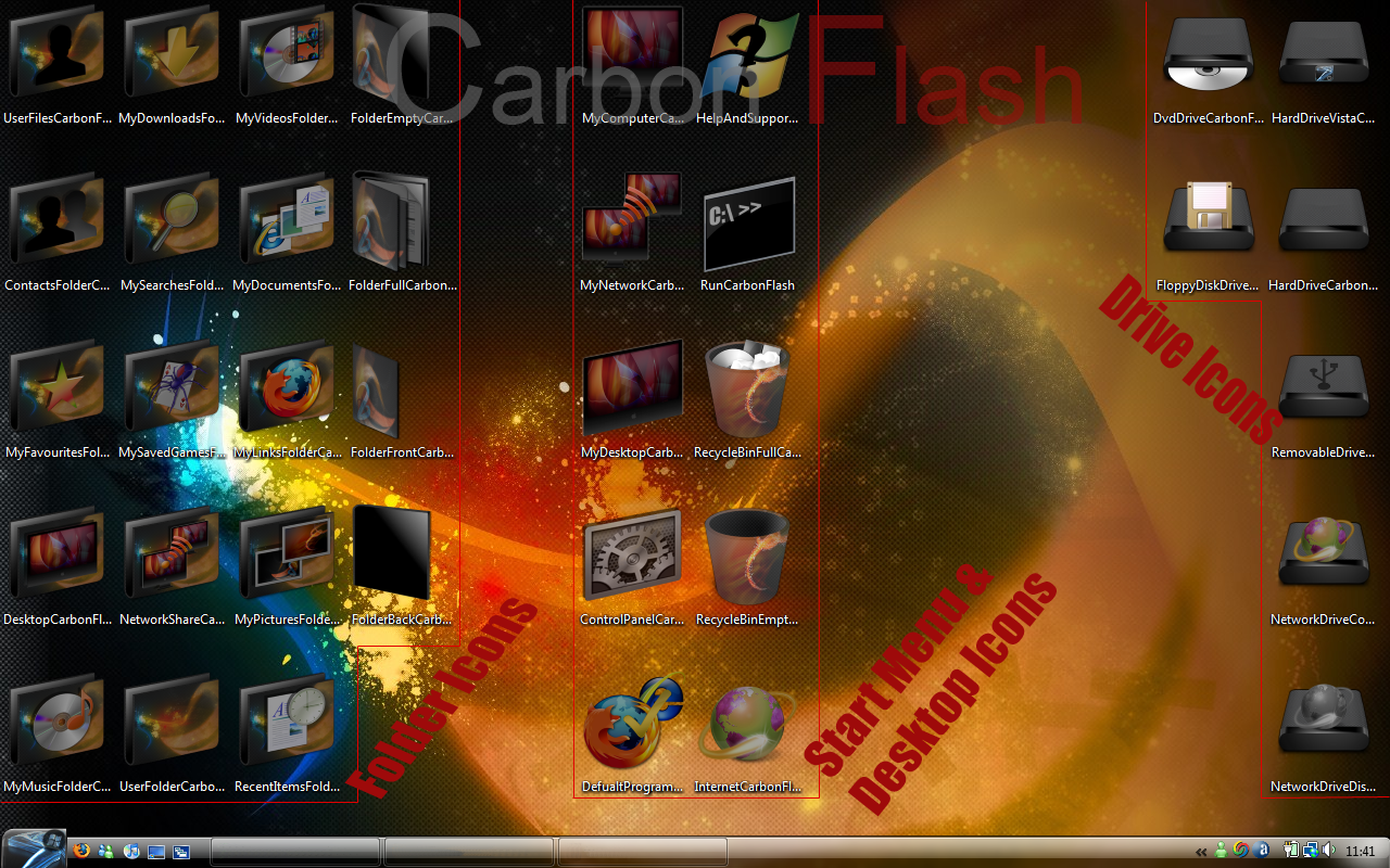 Carbon Flash Icon Package