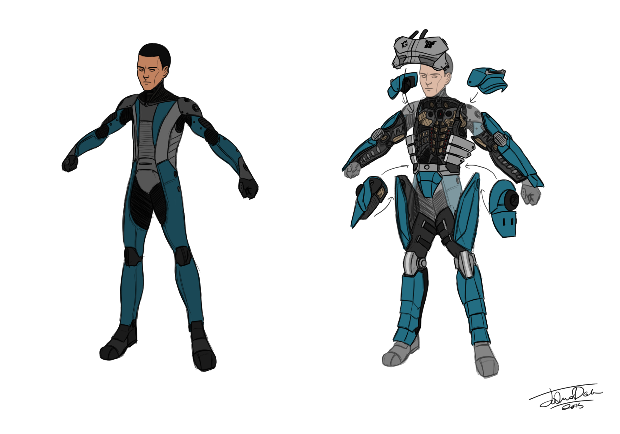 Galaxy Squad Undersuit and Open suit concept by joshuad17 on DeviantArt