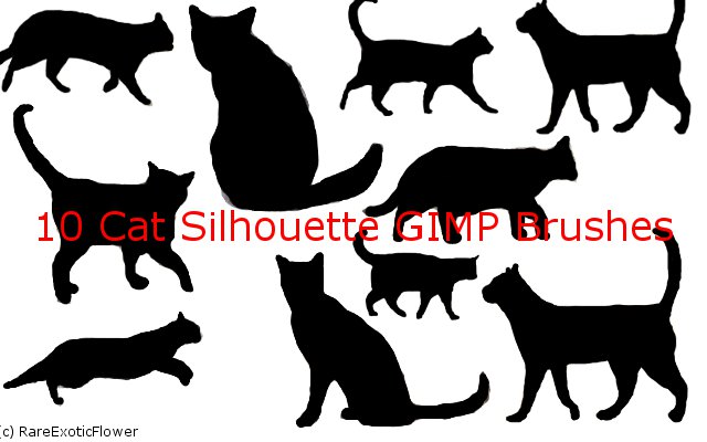 Cat Silhouette GIMP brushes