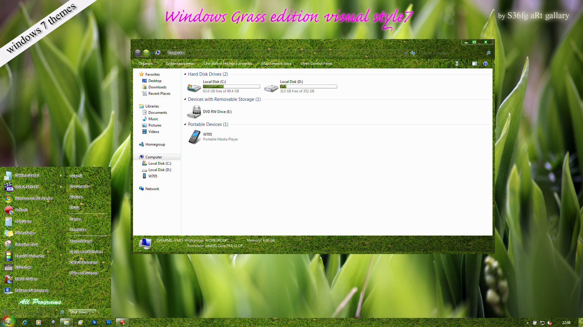 windows 7  grass visual style