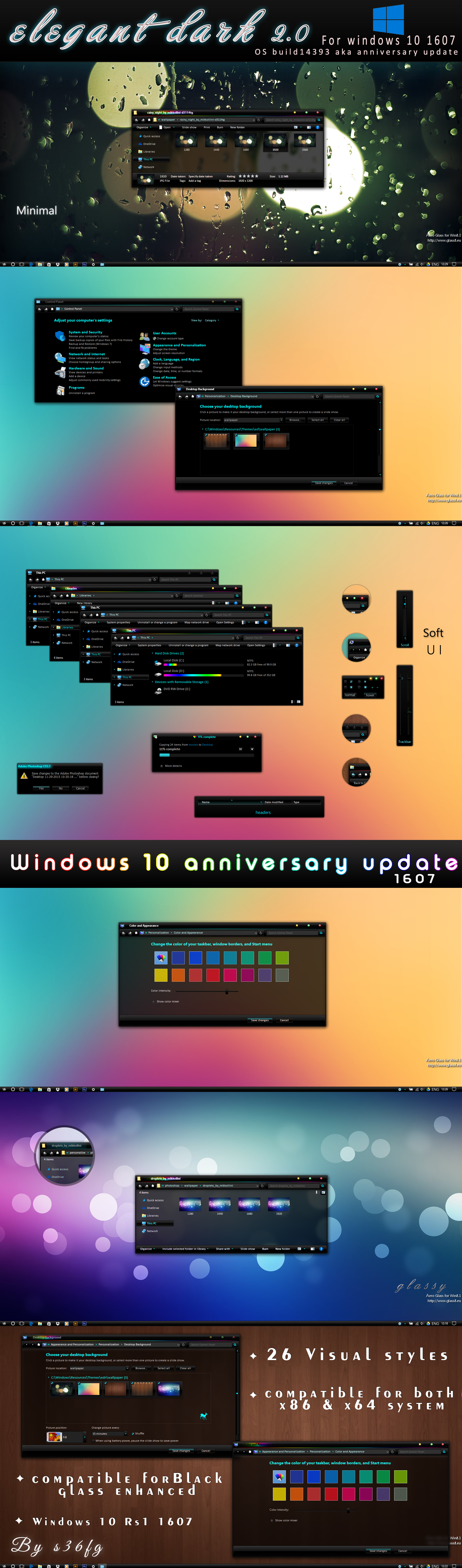 Elegant dark 2.0 theme for windows 10 (1607)