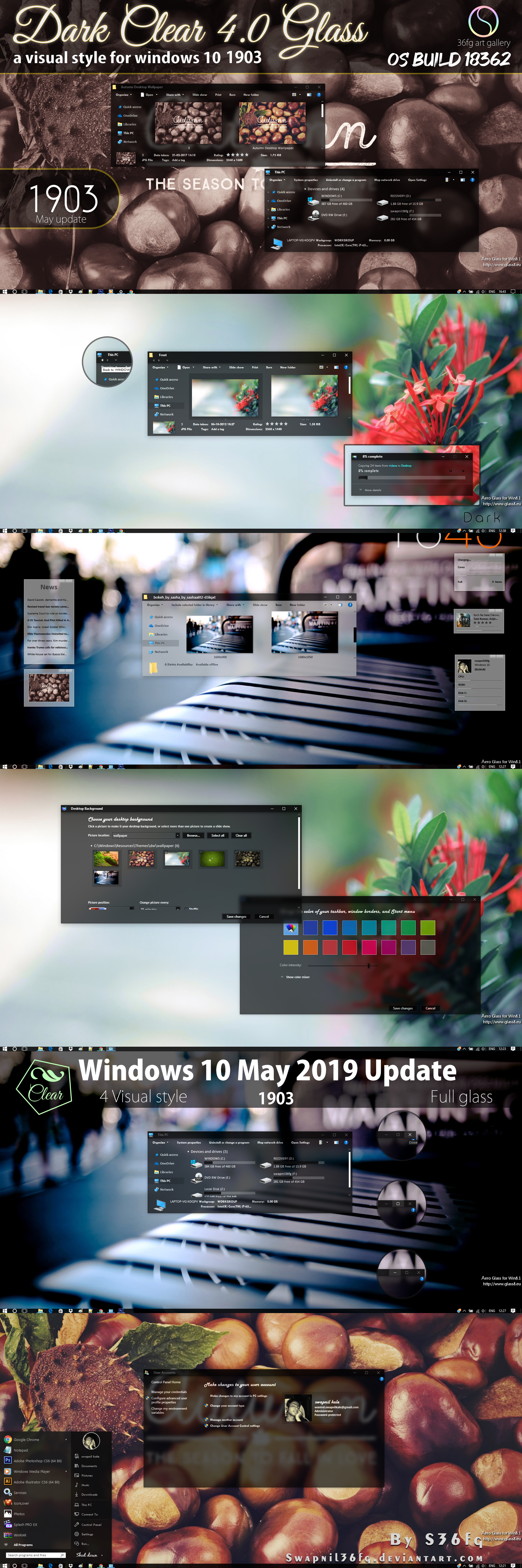 Dark clear 4.0 glass for w10 1903