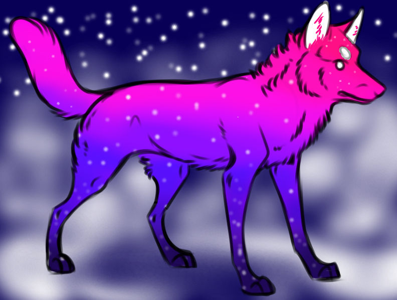 Galaxy wolf adopt by ashleywolftress on DeviantArt