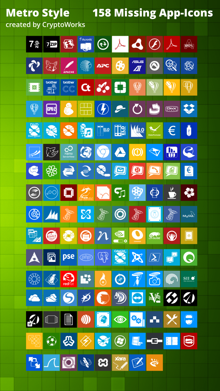 158 Missing App-icons Metrostyle By Cryptowork